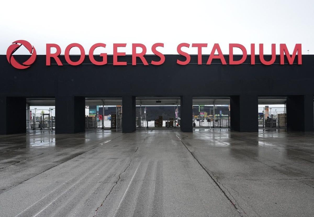 Rogers Stadium sign above entrance to Rogers Stadium